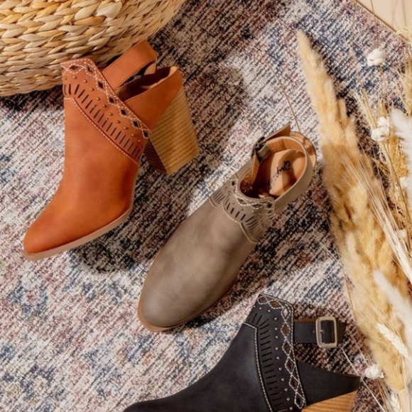 Qupid Shoes - Mule ankle in cognac